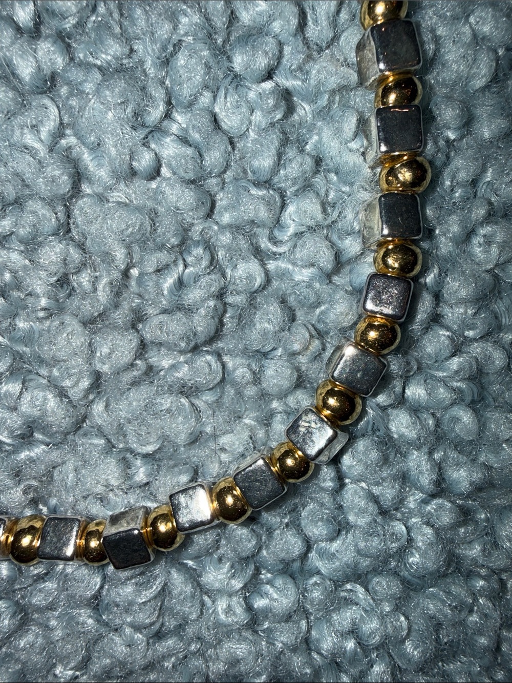 Mixed metal Gold and Silver Geometric Beaded Women's Necklace